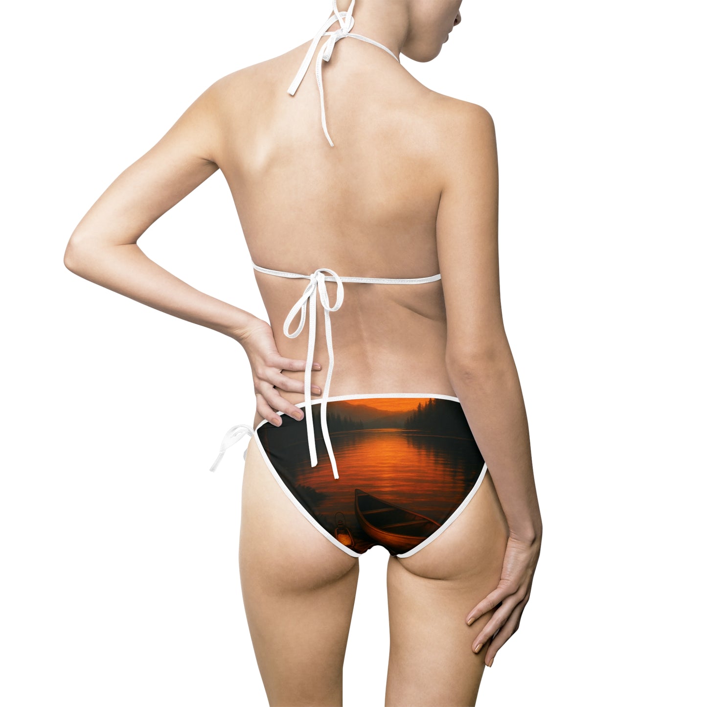 Wilderness Glow Bikini — Campfire Sunset Print for Outdoor Lovers