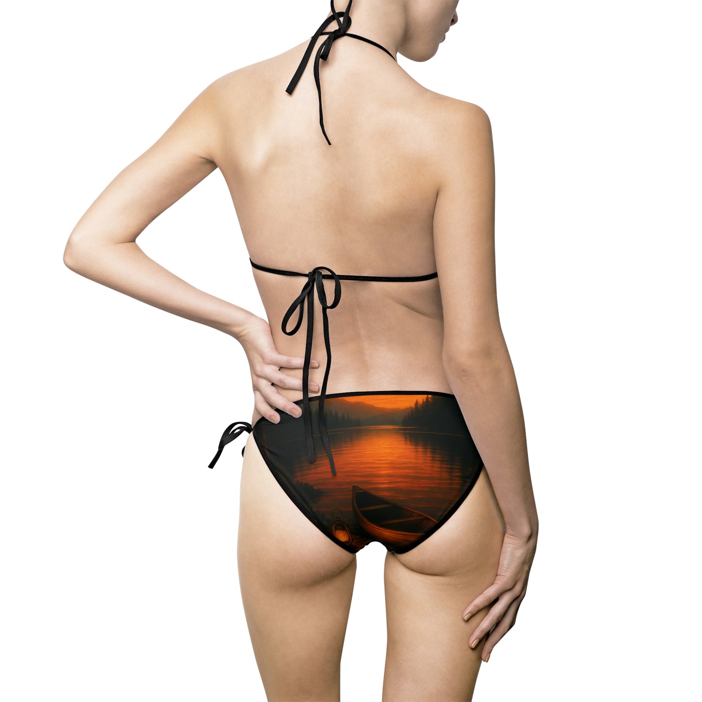 Wilderness Glow Bikini — Campfire Sunset Print for Outdoor Lovers
