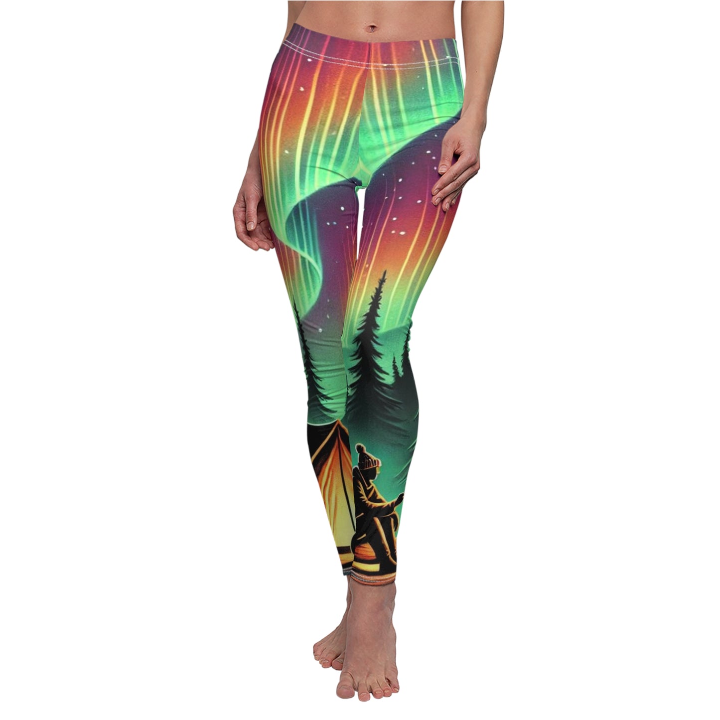 Aurora Night Camp Leggings for Women - Colorful Outdoor Style