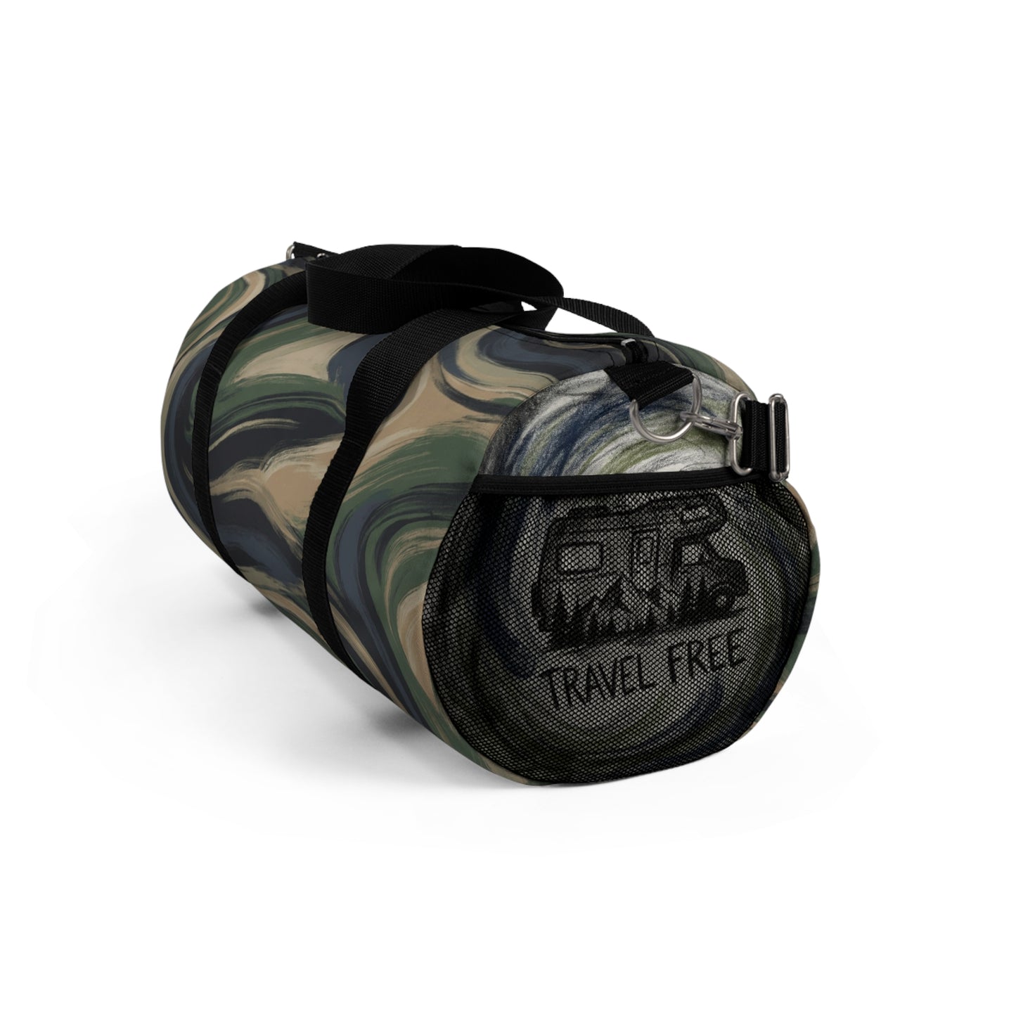 Camouflage Swirl Duffel Bag – Olive & Tan Travel Gym Bag