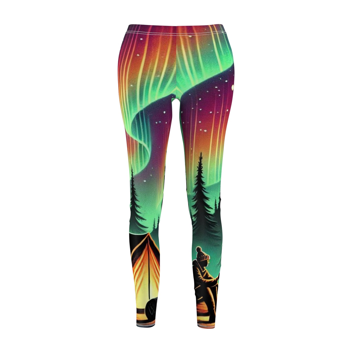 Aurora Night Camp Leggings for Women - Colorful Outdoor Style