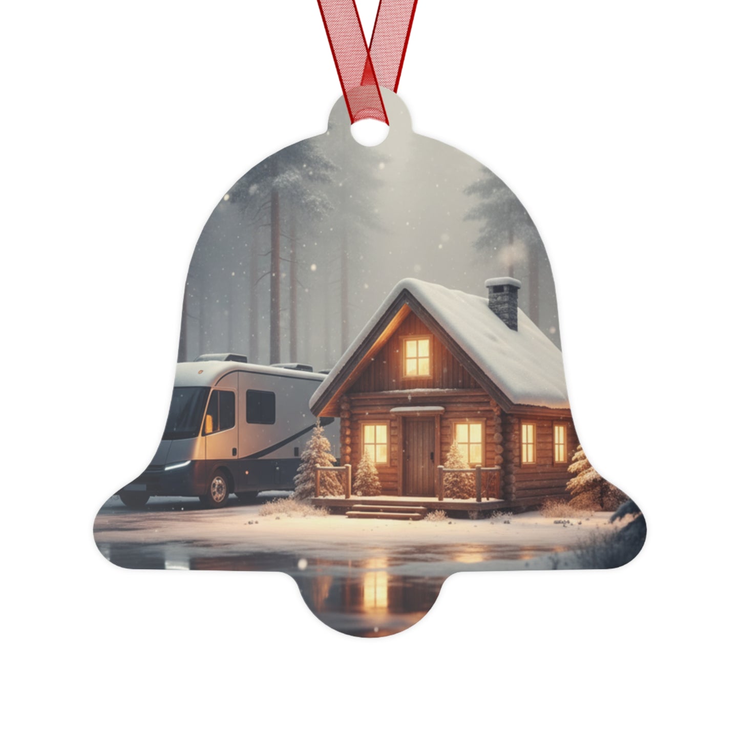 RV Christmas Metal Ornament — "Everything RVs" Holiday Bell Decor