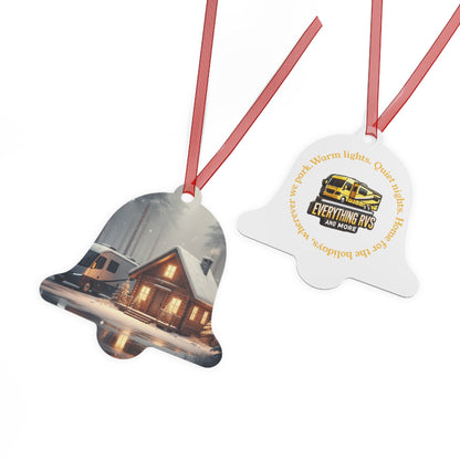 RV Christmas Metal Ornament — "Everything RVs" Holiday Bell Decor