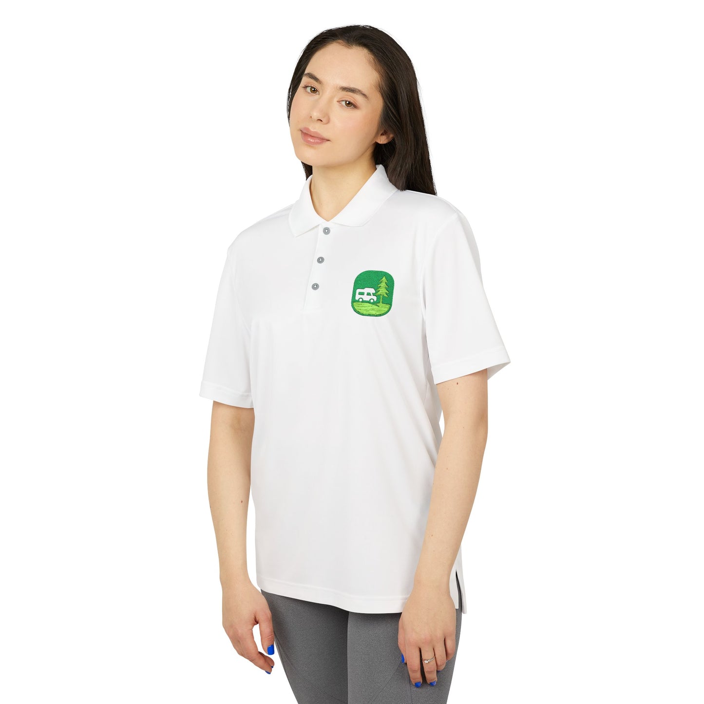 Performance Polo — Grass Patch Camper Logo Embroidered Golf Shirt