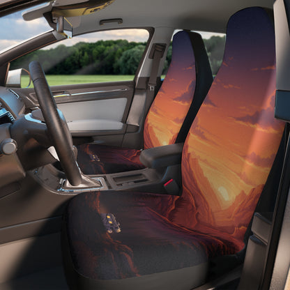Sunset Mountain Car Seat Covers — Scenic Sunset Drive Seat Protector