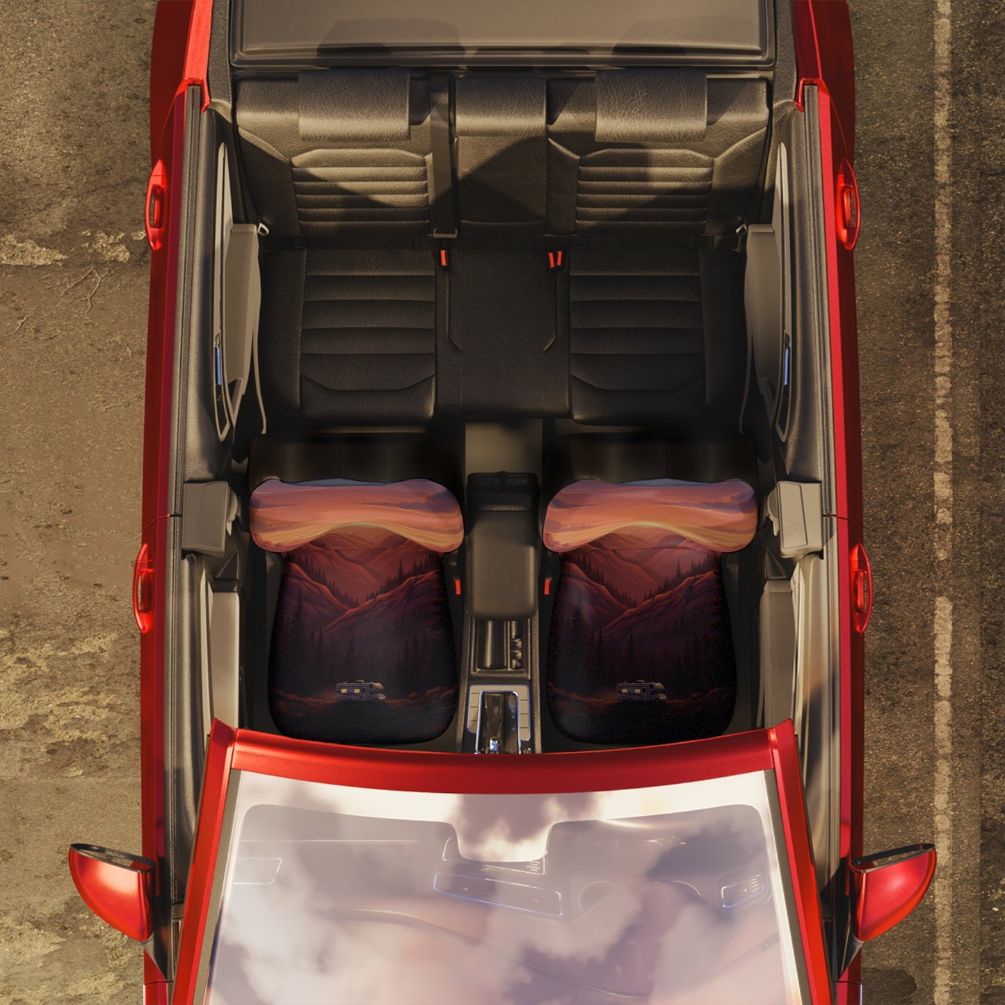 Sunset Mountain Car Seat Covers — Scenic Sunset Drive Seat Protector