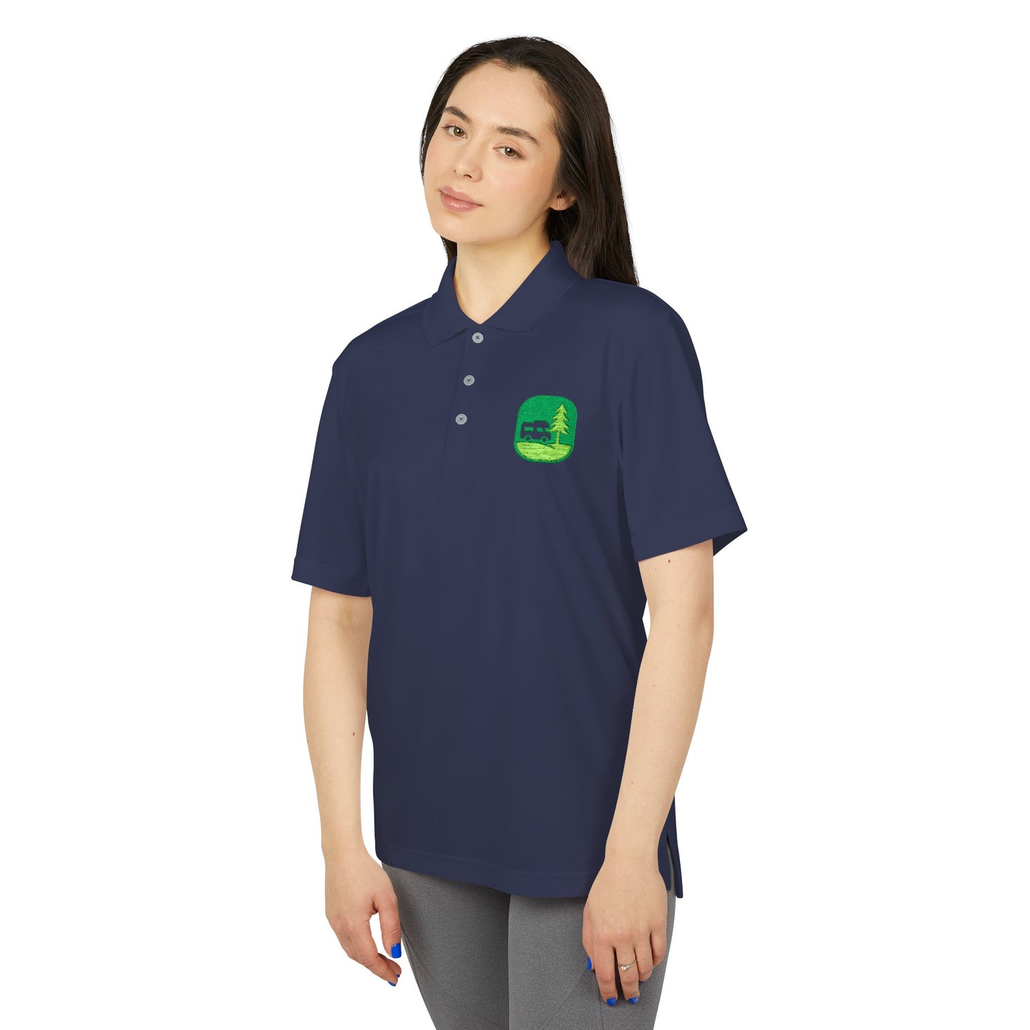 Performance Polo — Grass Patch Camper Logo Embroidered Golf Shirt