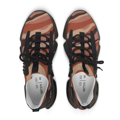 Mesh Sneakers — Women's Brown Zebra Wave Athletic Shoes