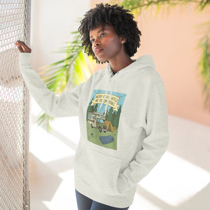 Camping Hoodie — "Nature Beats Hotels" RV & Tent Outdoor Pullover