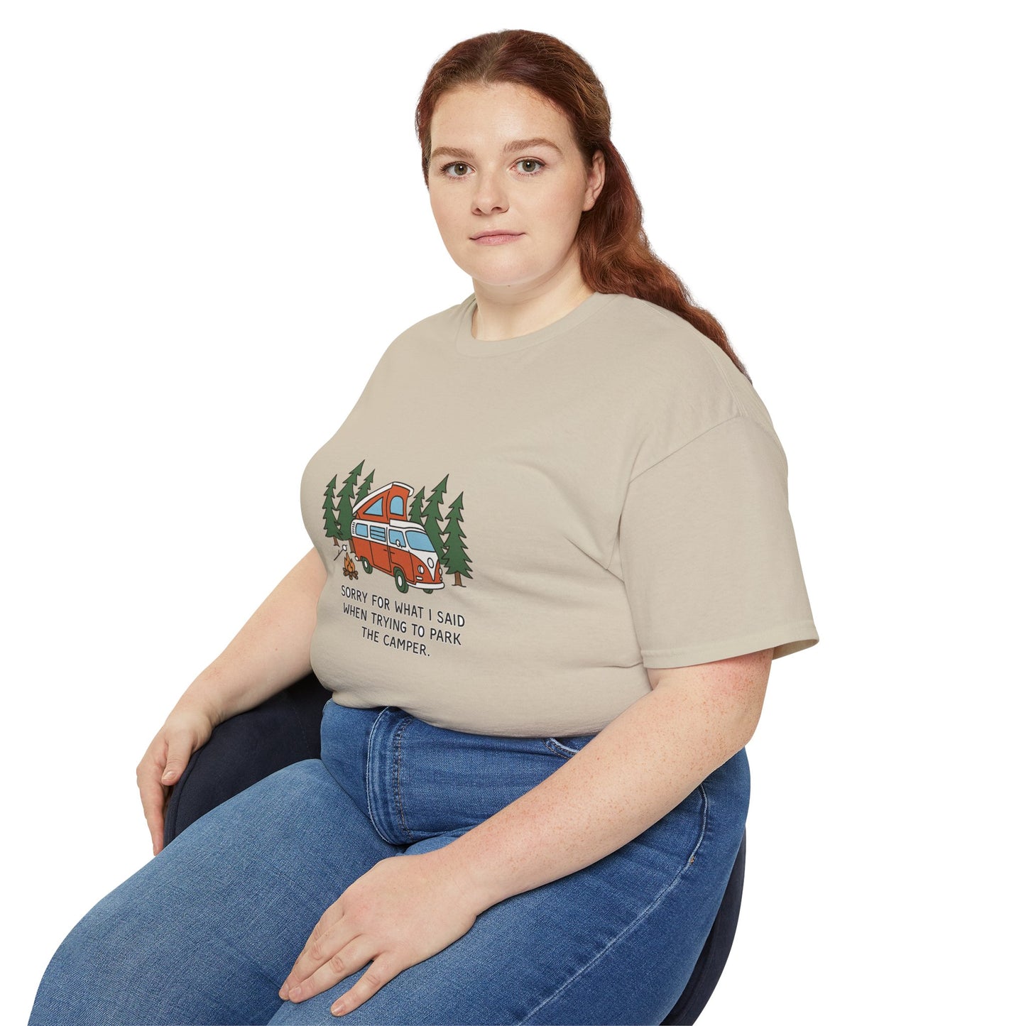 Camping Tee — “Sorry For What I Said When Trying To Park The Camper” Graphic Shirt