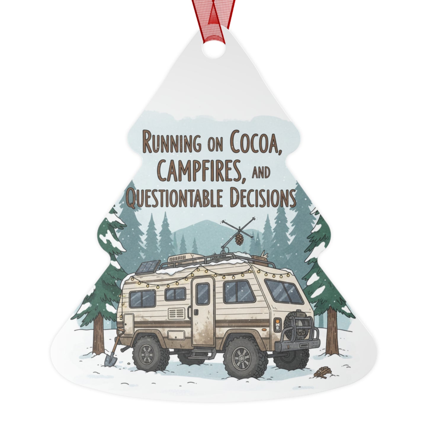 RV Christmas Metal Ornament — "Everything RVs" Holiday Bell Decor