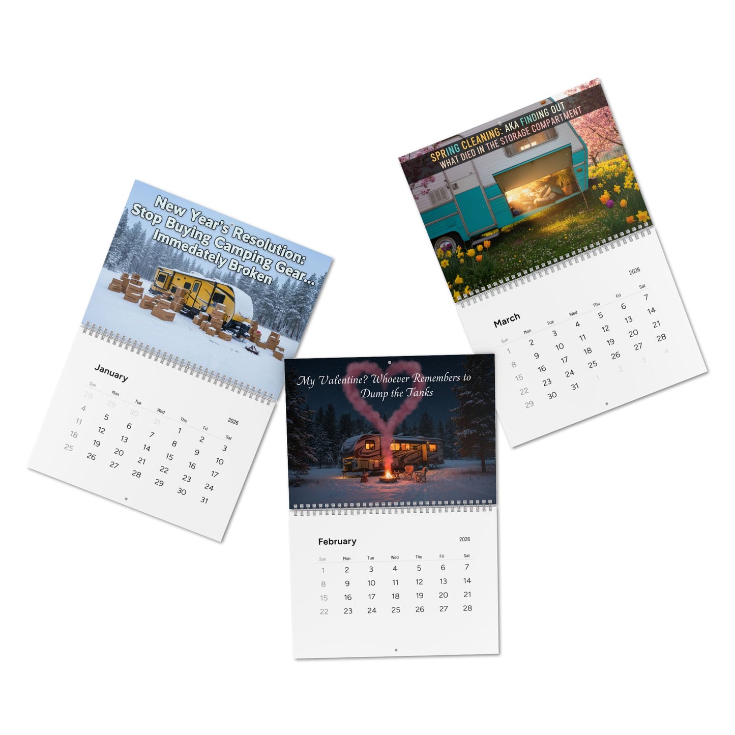 Camping Humor Wall Calendar 2026