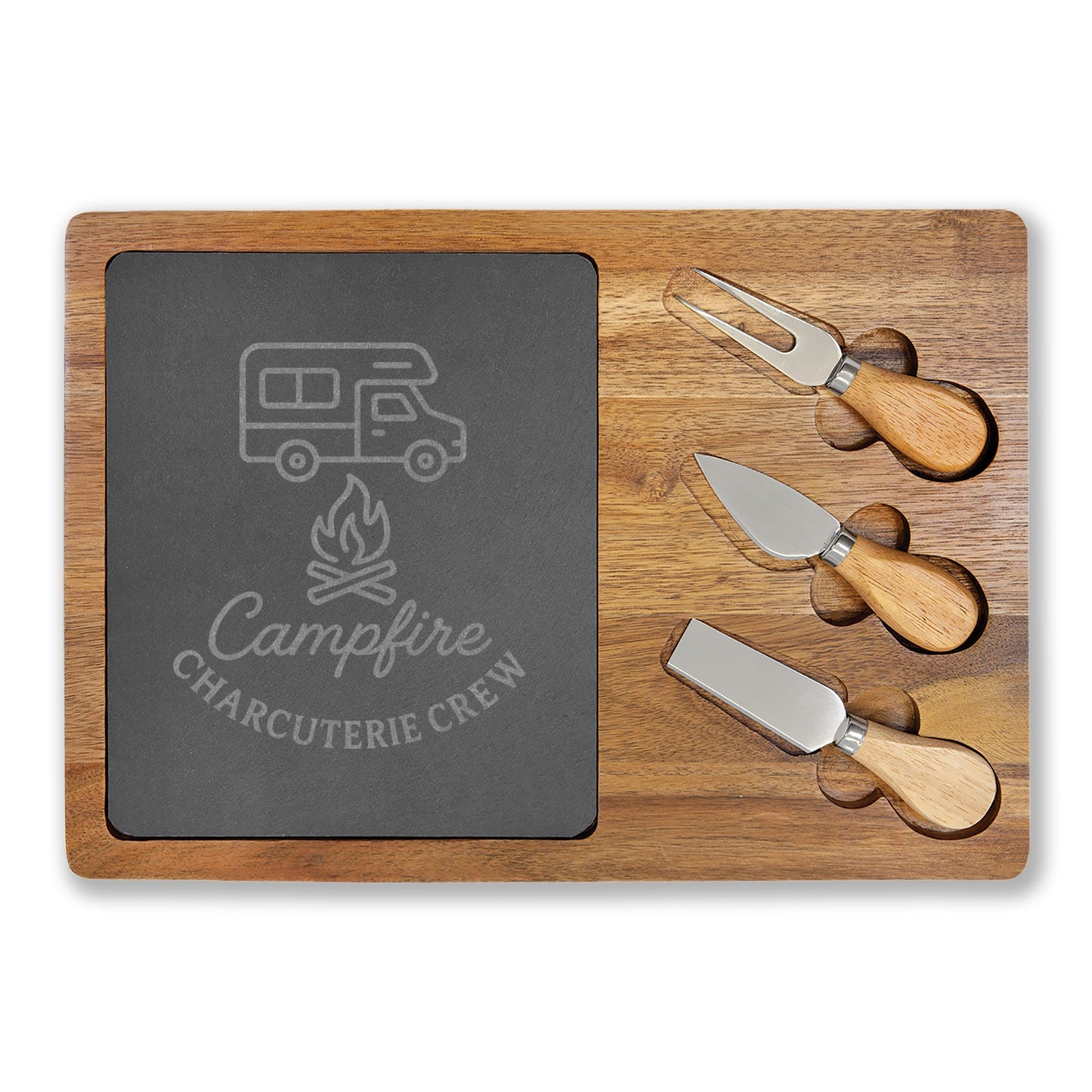 Engraved Campfire Charcuterie Board