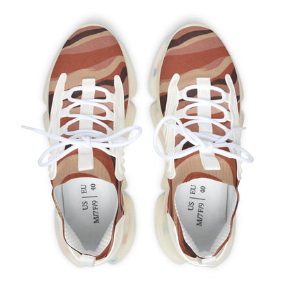 Mesh Sneakers — Women's Brown Zebra Wave Athletic Shoes