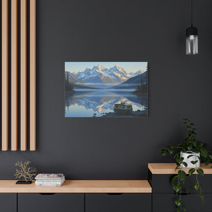 Sunset Mountain RV Canvas – Stretched Matte Wall Art