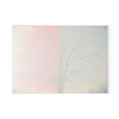 Autumn Landscape Glass Cutting Board | Fall Kitchen Decor, Seasonal Gift, Nature Art, Thanksgiving, Home Cooking
