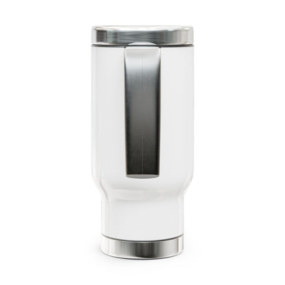 "The Road Is Home" RV Camping Travel Mug — 14oz Stainless Steel Insulated Mug with Handle