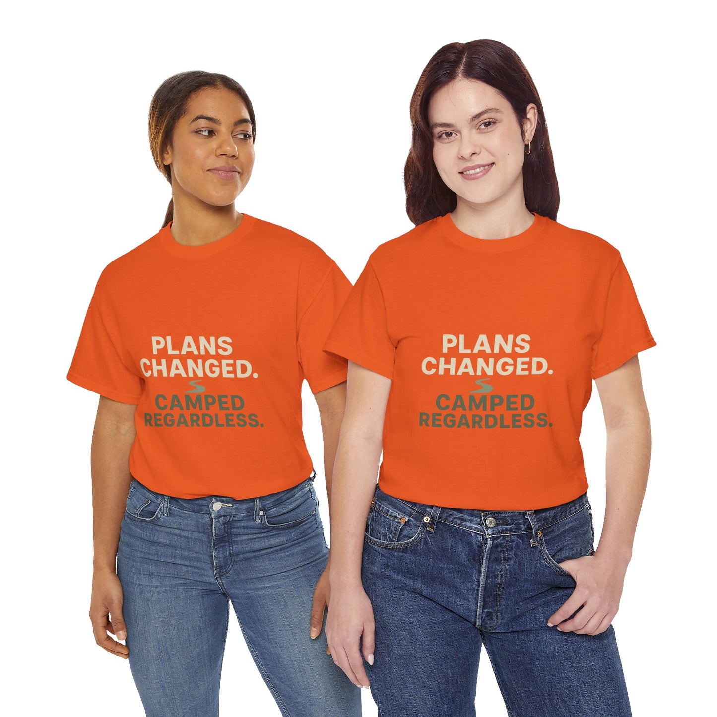 Camping T‑Shirt — "Plans Changed. Camped Regardless." Outdoor Adventure Tee