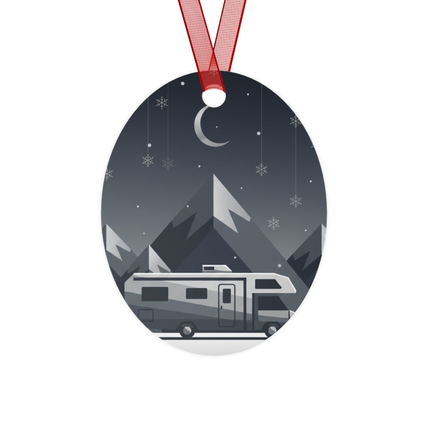 RV Christmas Metal Ornament — "Everything RVs" Holiday Bell Decor