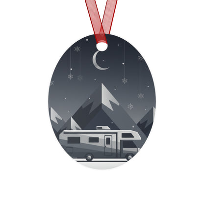 RV Christmas Metal Ornament — "Everything RVs" Holiday Bell Decor