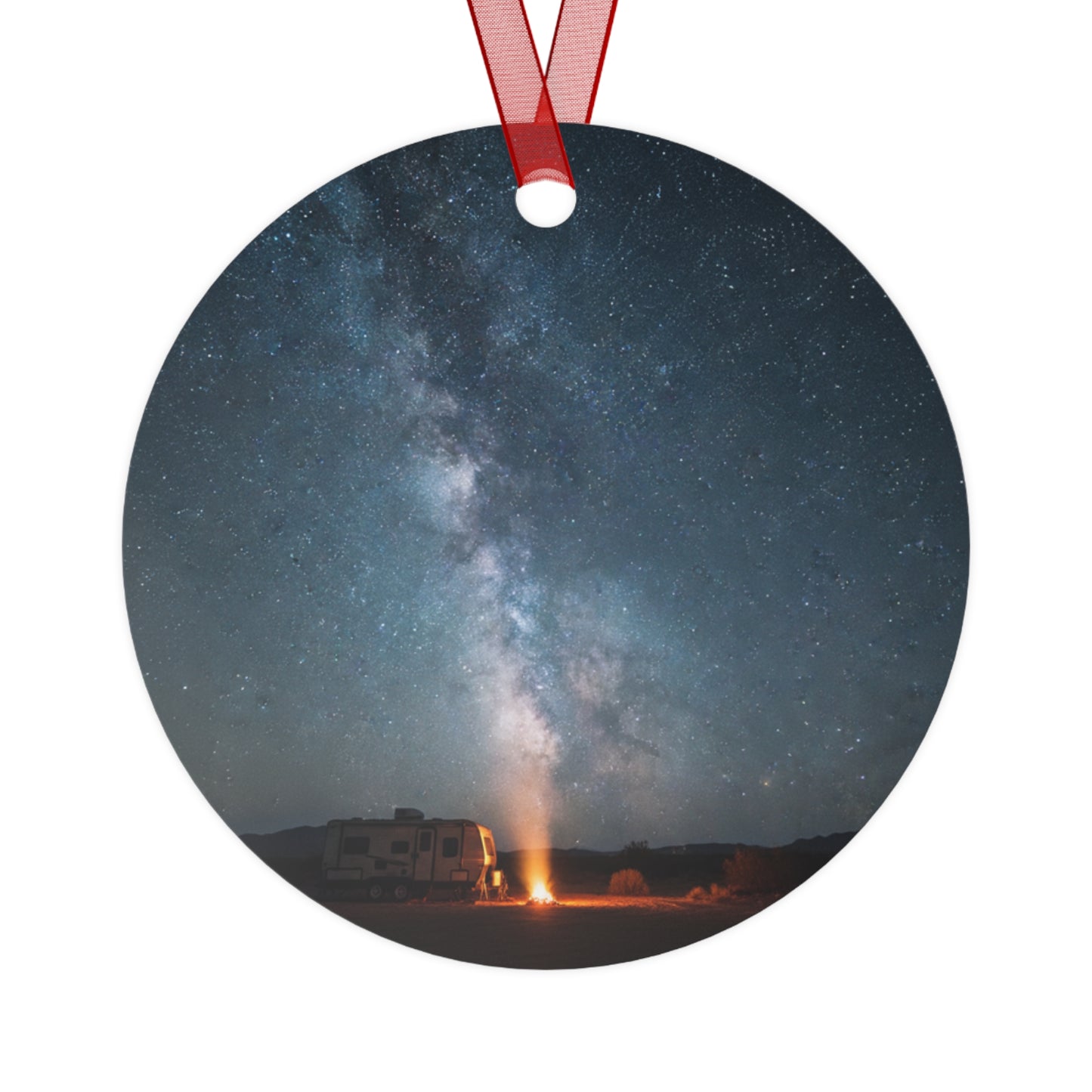 RV Christmas Metal Ornament — "Everything RVs" Holiday Bell Decor