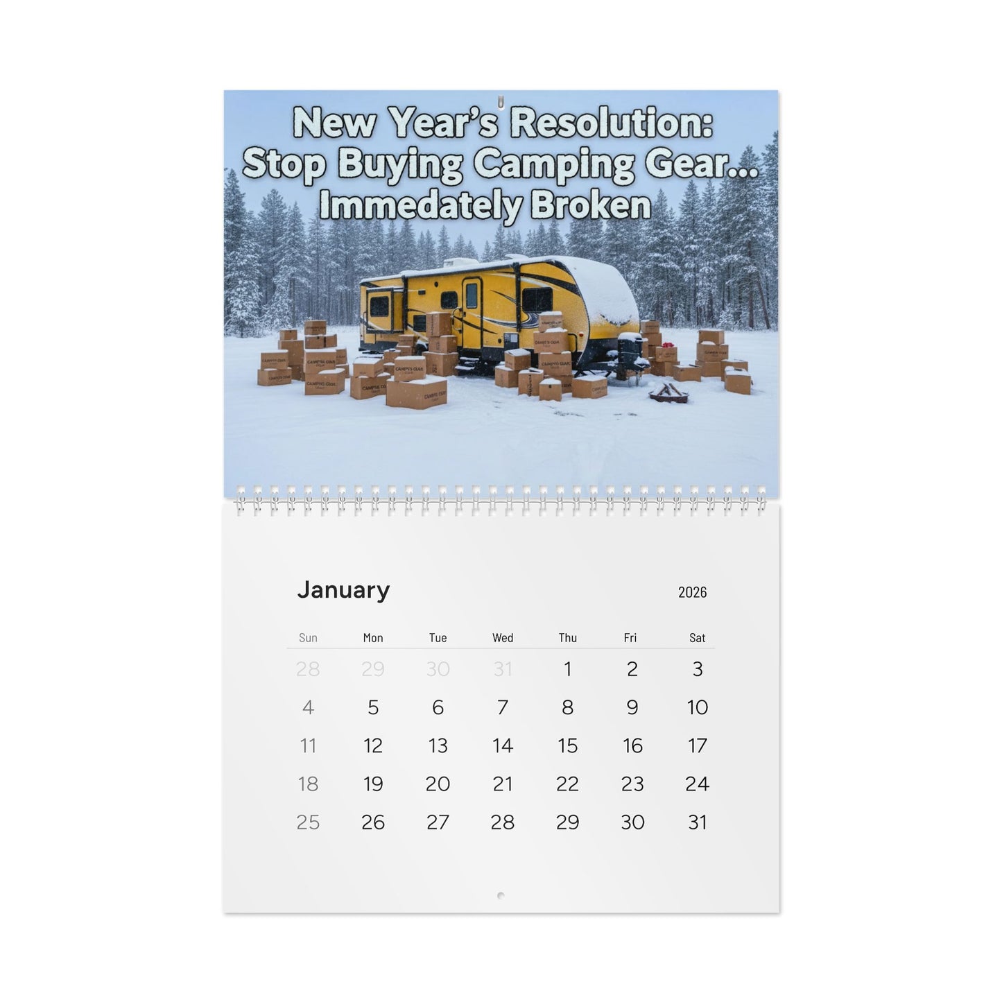 Camping Humor Wall Calendar 2026