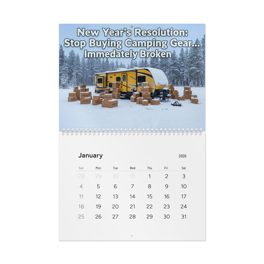Camping Humor Wall Calendar 2026