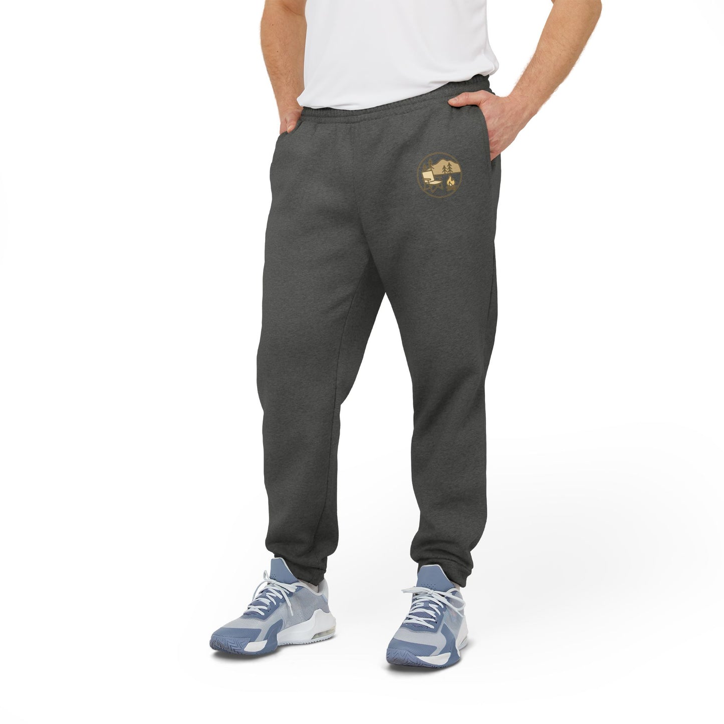 Fleece Joggers — Grey Adidas Logo Sweatpants