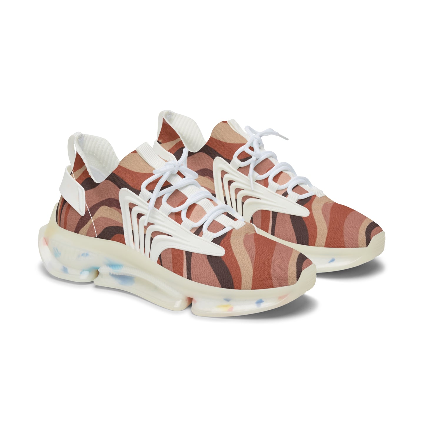 Mesh Sneakers — Women's Brown Zebra Wave Athletic Shoes