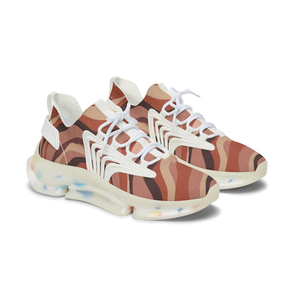 Mesh Sneakers — Women's Brown Zebra Wave Athletic Shoes