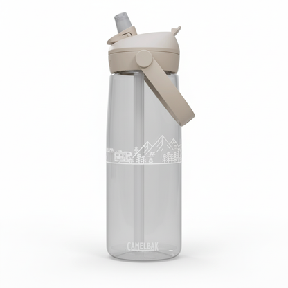 Adventure Fueled 25oz Flip Straw Bottle — Mountain & Camper Design