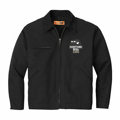 Embroidered Work Jacket — Durable Duck Cloth Utility Coat with Logo