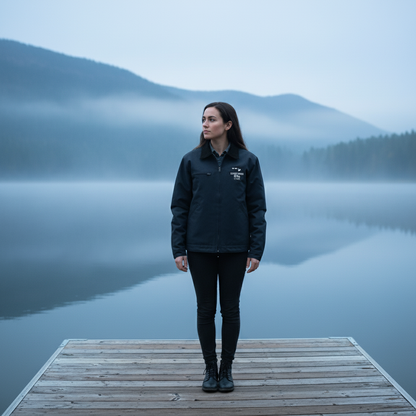 Embroidered Work Jacket — Durable Duck Cloth Utility Coat with Logo