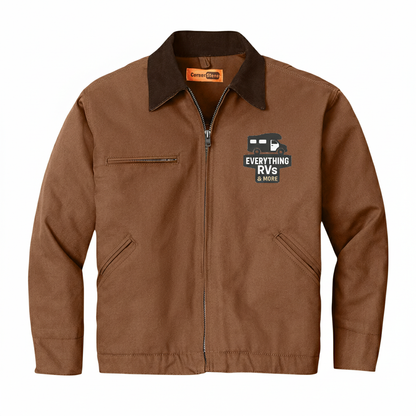 Embroidered Work Jacket — Durable Duck Cloth Utility Coat with Logo