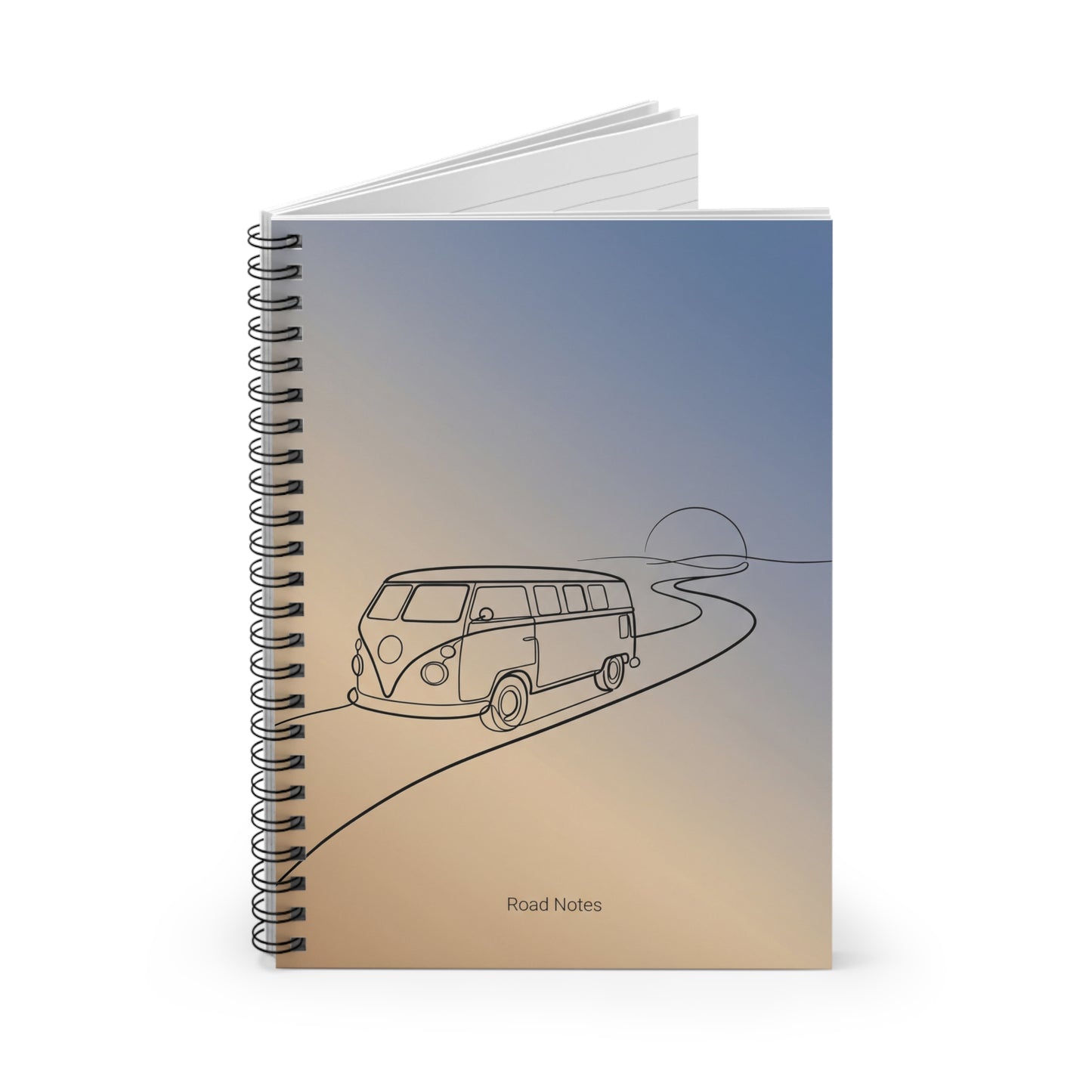 Road Trip Spiral Notebook — Vintage Camper Van "Road Notes" Journal