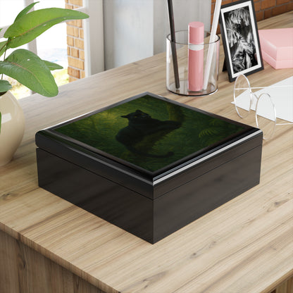 Mystical Jungle Black Panther Jewelry Box | Nature Lover Gift | Home Decor | Keepsake Organizer | Unique Wildlife Decor