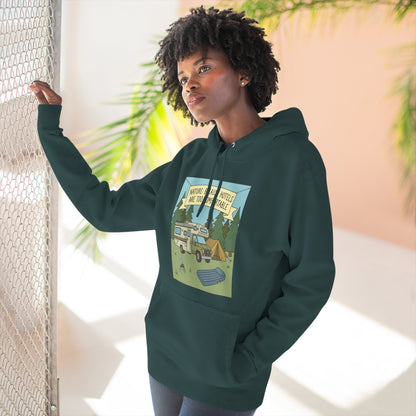 Camping Hoodie — "Nature Beats Hotels" RV & Tent Outdoor Pullover