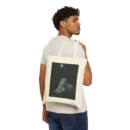 Moonlit Canine Cotton Tote | Dog Lover Gift, Eco-Friendly Bag, Unique Pet Accessory, Animal Lover Tote, Versatile Shopping Bag