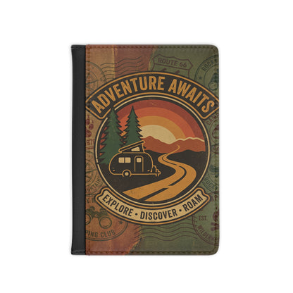 Adventure Awaits Passport Cover — Vintage Camper Travel Wallet