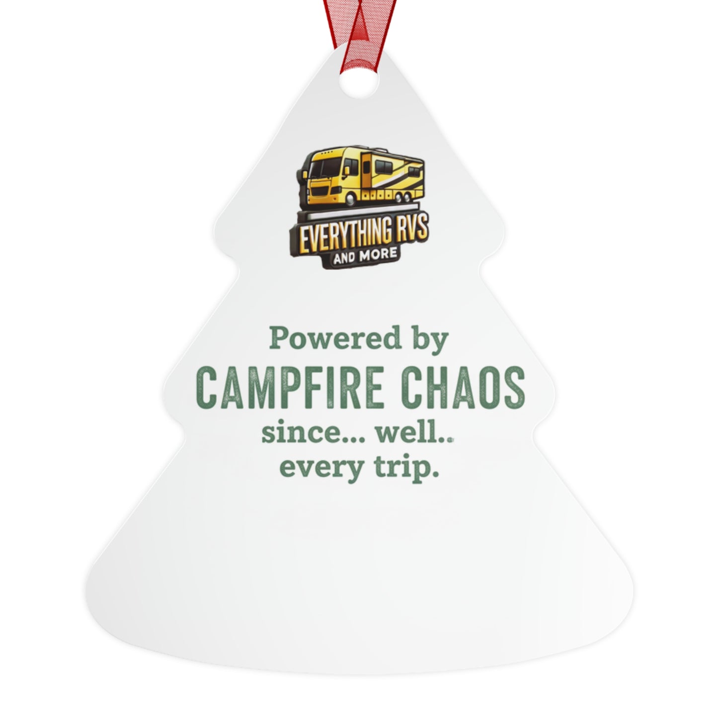 RV Christmas Metal Ornament — "Everything RVs" Holiday Bell Decor