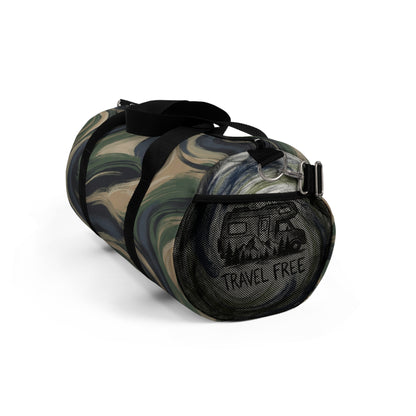 Camouflage Swirl Duffel Bag – Olive & Tan Travel Gym Bag