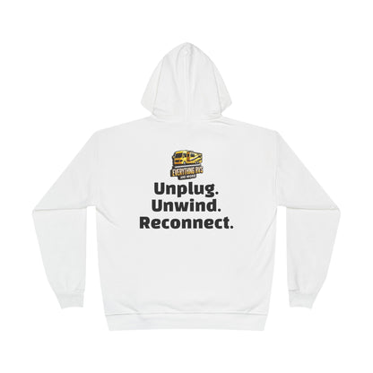 Hoodie Sweatshirt - Unplug Unwind Reconnect Camping Design