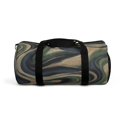 Camouflage Swirl Duffel Bag – Olive & Tan Travel Gym Bag
