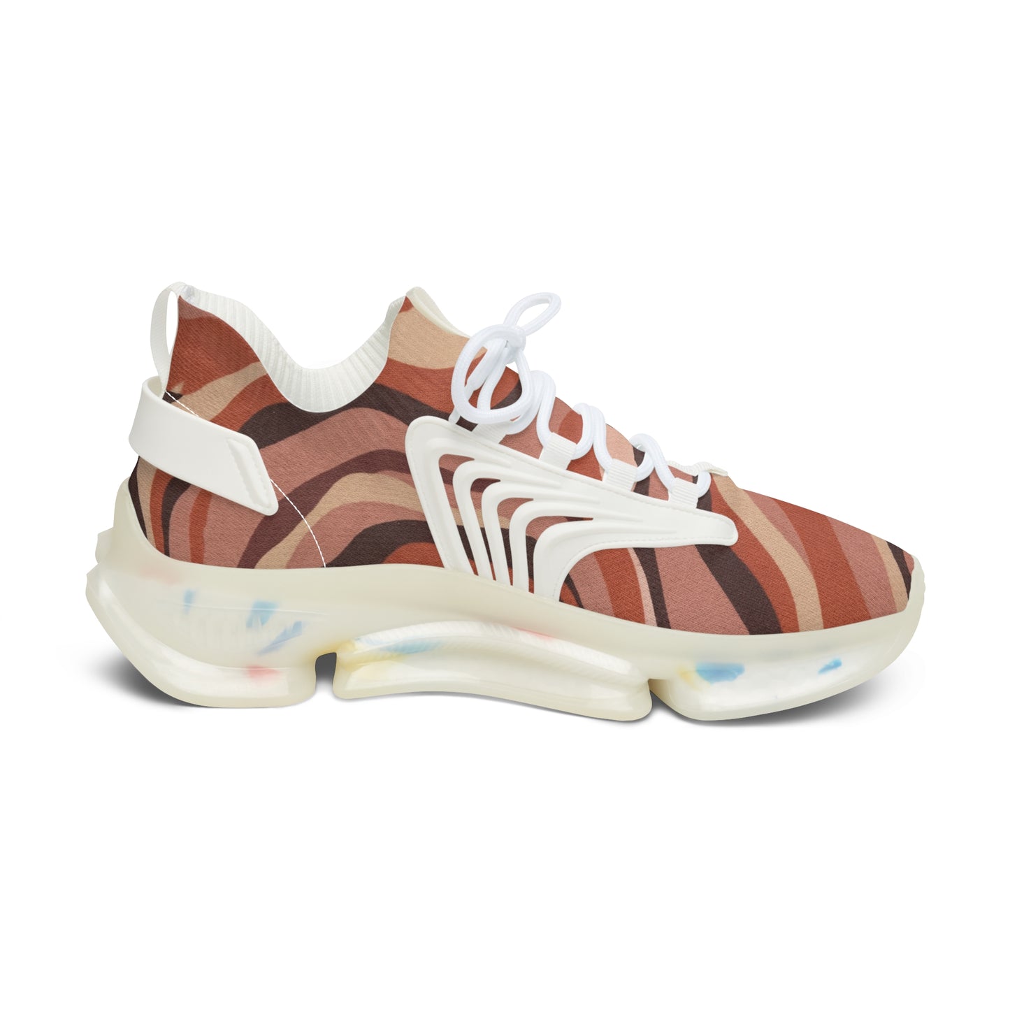Mesh Sneakers — Women's Brown Zebra Wave Athletic Shoes