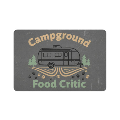 Campground Food Critic Pet Food Mat – 12x18 Non-Slip Feeding Mat for Dogs & Cats