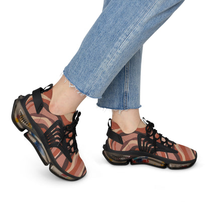 Mesh Sneakers — Women's Brown Zebra Wave Athletic Shoes