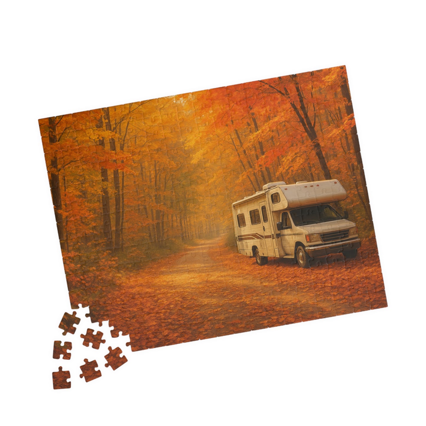Autumn RV Puzzle – 110, 252, 520, 1014-piece, Family Fun Activity, Cozy Nights In, Fall Decorating, Gift for Puzzle Lovers