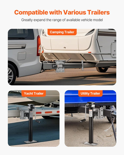 VEVOR Trailer Jack, 5000 lbs Dynamic Load Capacity, Heavy Duty Swivel Bolt-on Trailer Jack, 14.3" Lift Trailer Jack Stand with Handle for RV Trailer, Horse Trailer, Utility Trailer, and Yacht Trailer