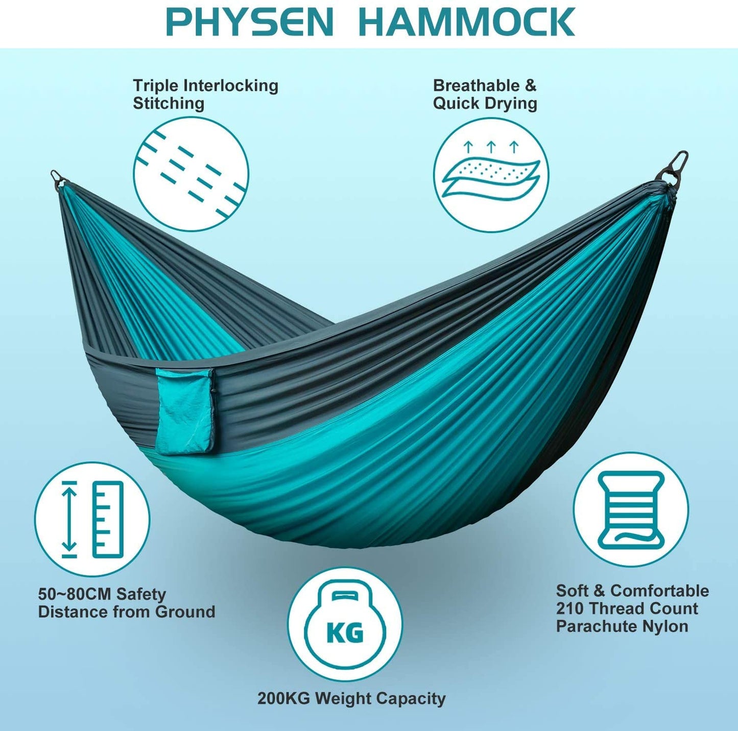 Portable Camping Hammock with Tree Straps