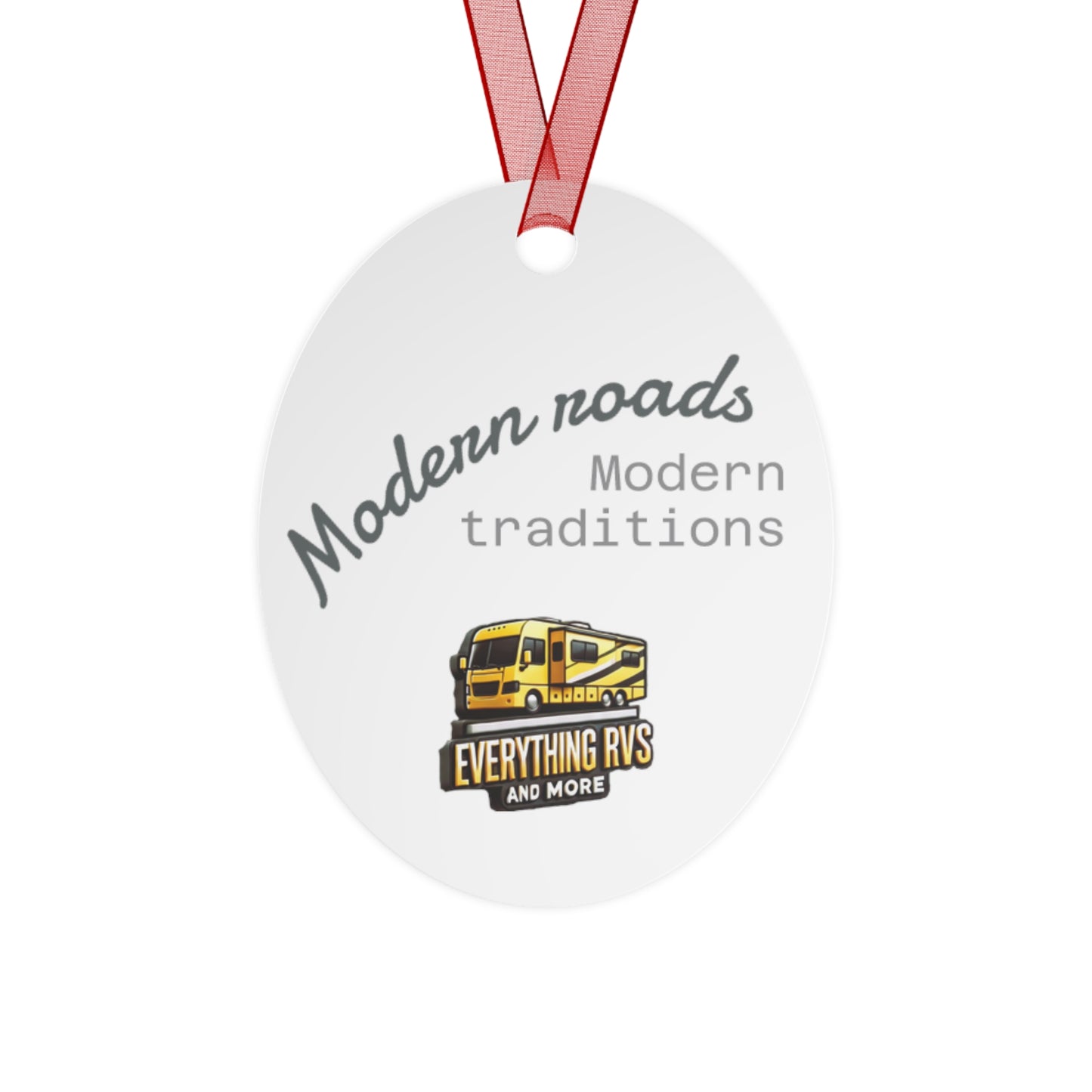 RV Christmas Metal Ornament — "Everything RVs" Holiday Bell Decor